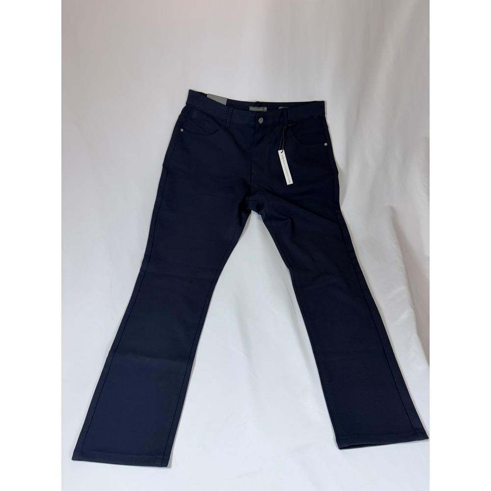 French Connection Mens Slim Straight Pants Navy Blue Stretch 36x32 NWT
